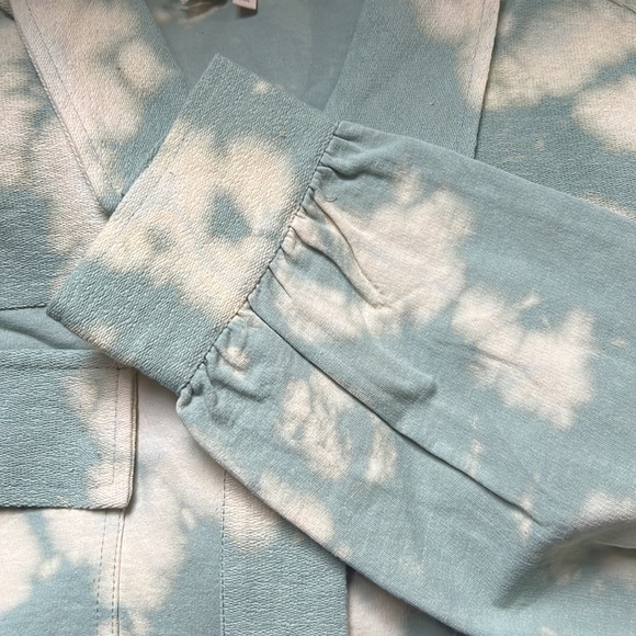 191. Mystree Shacket Bleached Design Green/Cream Top NWT - Picture 12 of 12